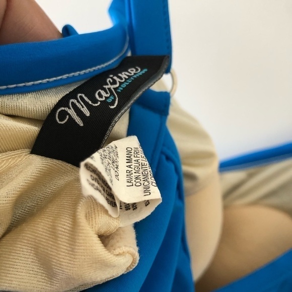 Maxine of Hollywood Blue Ruffles Plus Swimsuit 24W - Picture 9 of 9